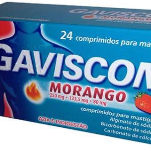 Gaviscon Morango, 250/133.5/80 mg x 24 comp mast